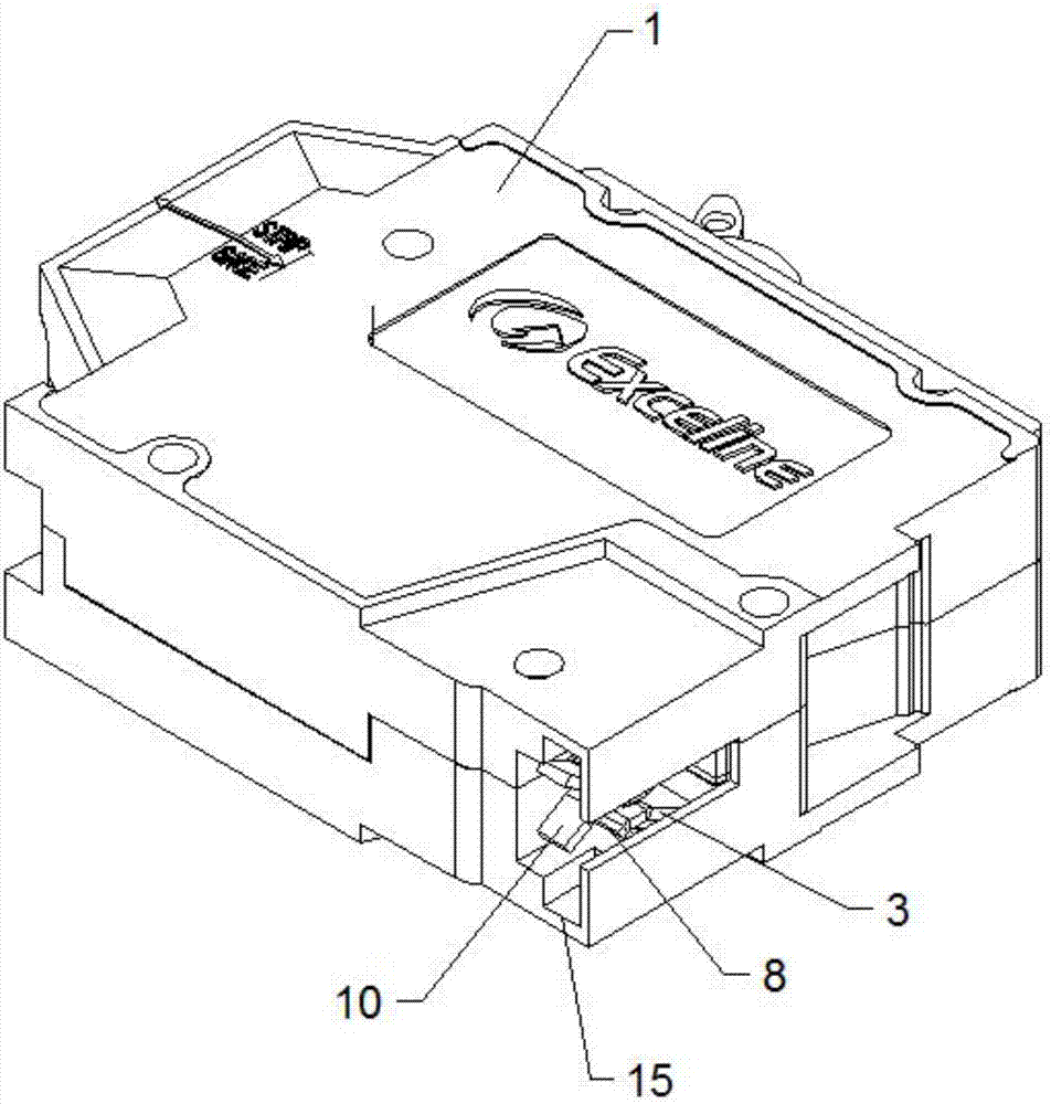 Small-size circuit breaker with insertion conductive clamp