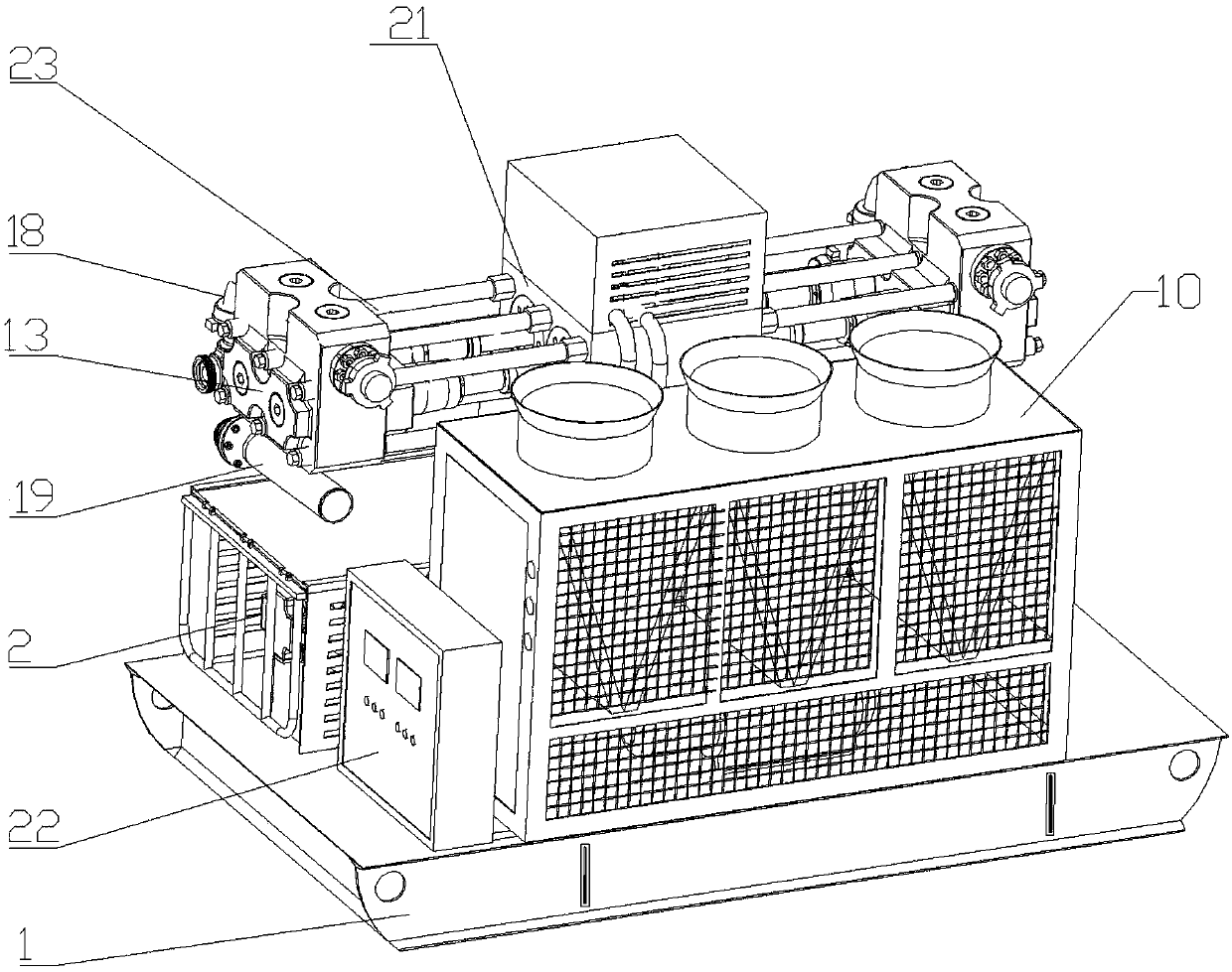 A hydraulically driven double-acting mud pump