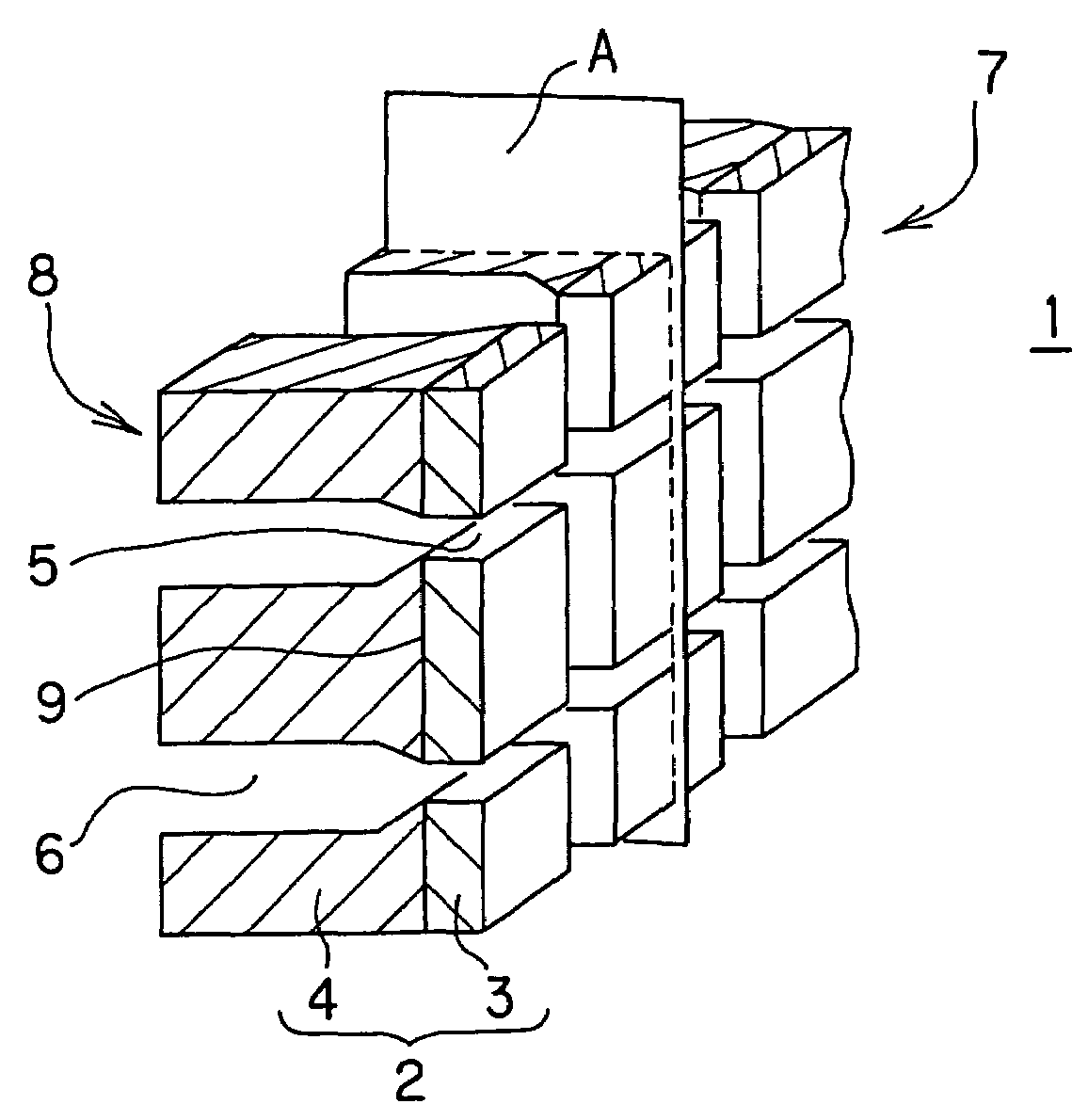 Die for forming honeycomb structure and method of manufacturing the same