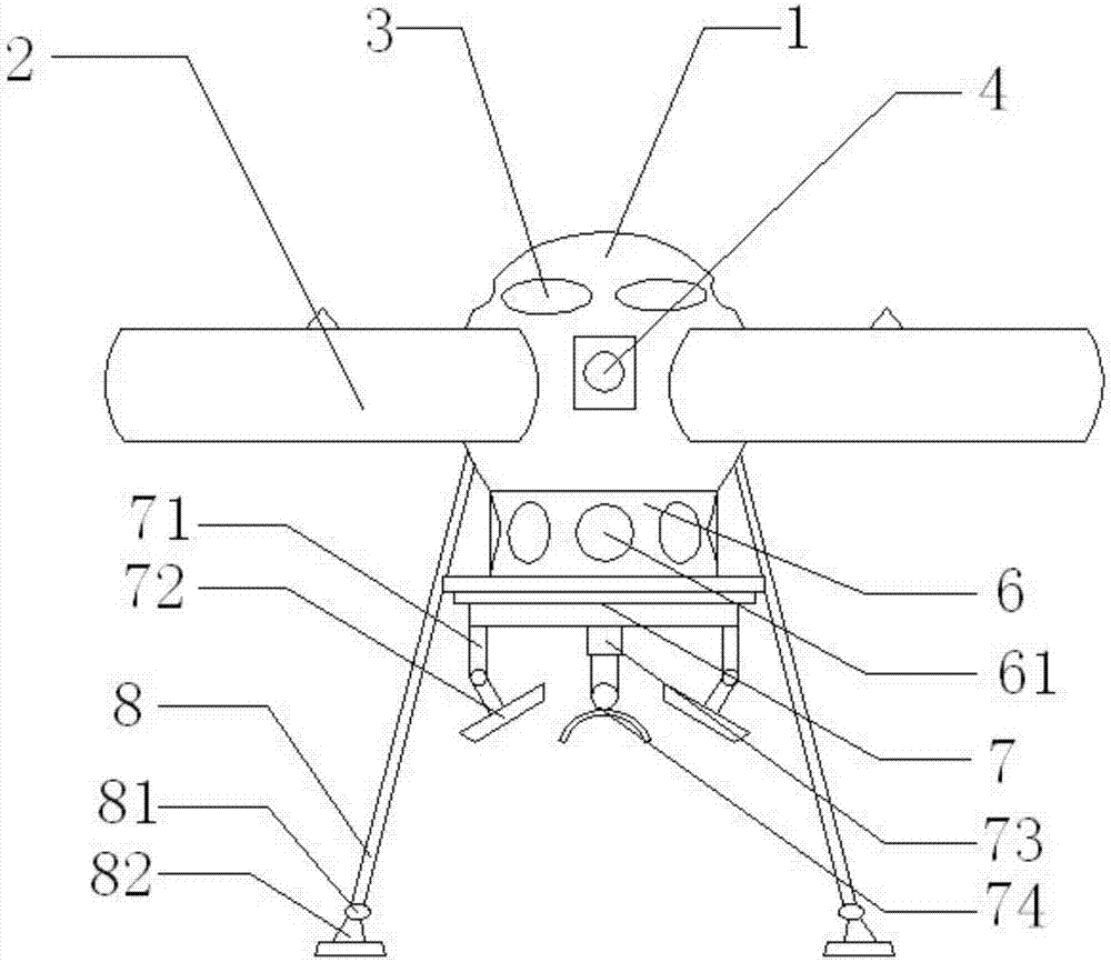 Unmanned aerial vehicle for deicing and accumulated snow removing of aerial cable