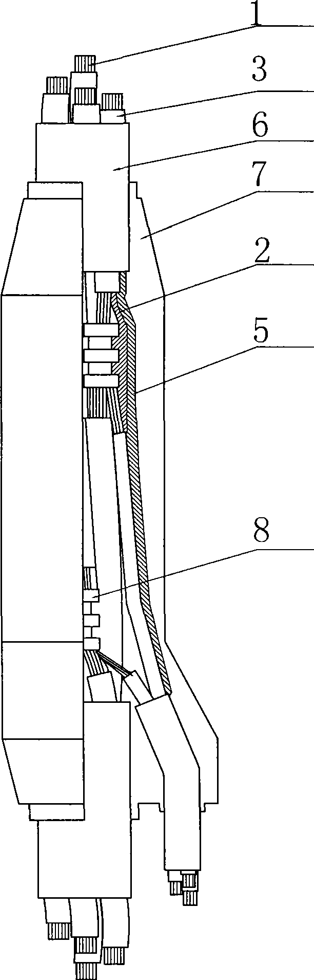 Multi-core integrated branch cable and production method thereof