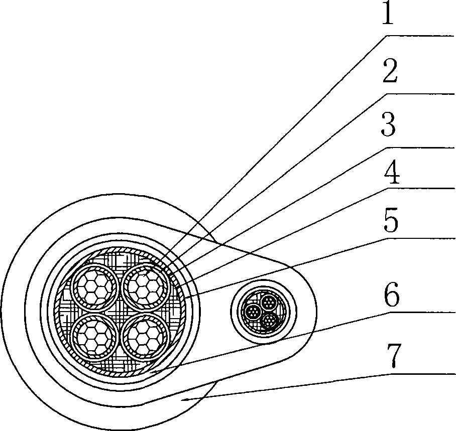 Multi-core integrated branch cable and production method thereof