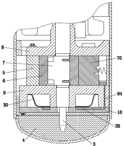 Rotating compressor of low pressure structure in shell