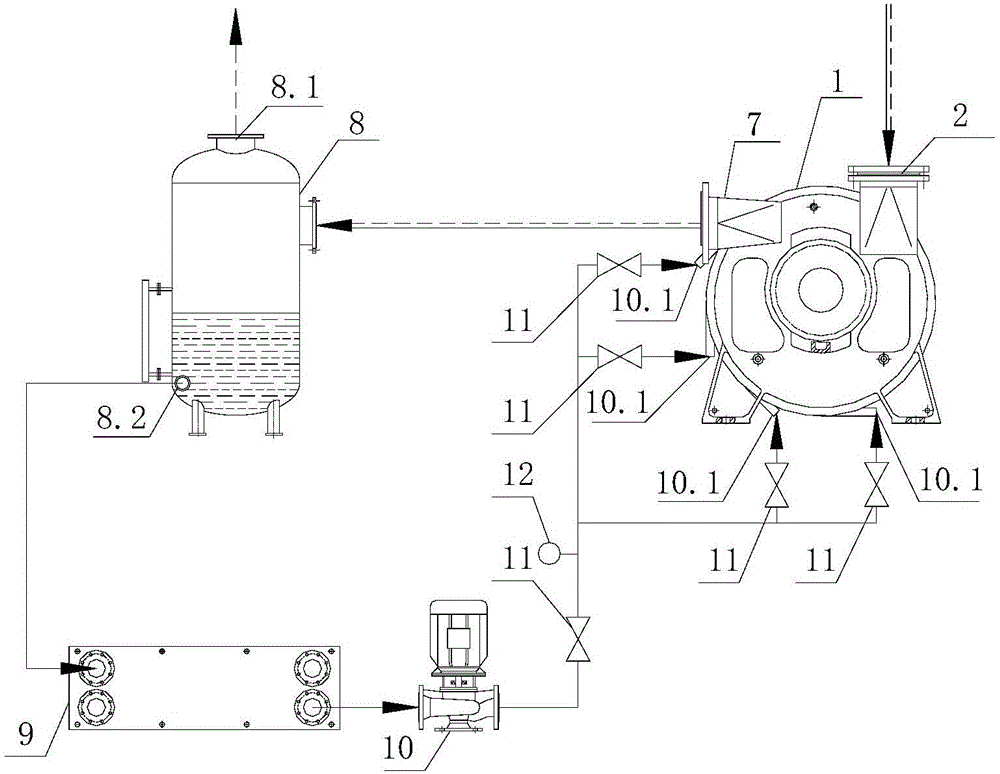 Backwater system and backwater method of liquid ring vacuum pump