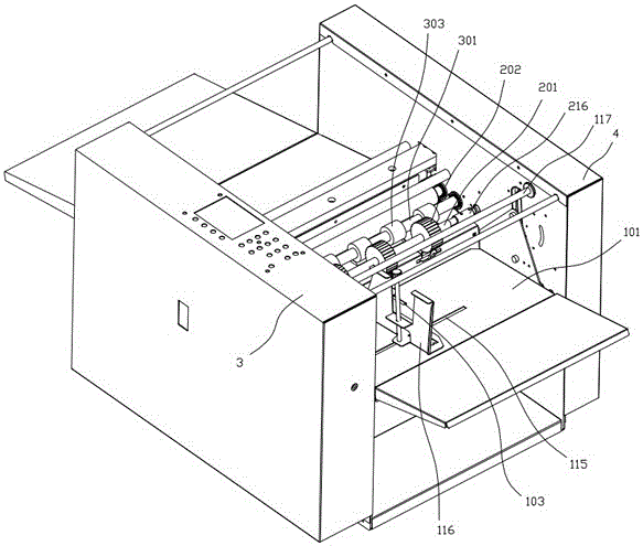 Automatic paper feeding mechanism of digital creasing machine