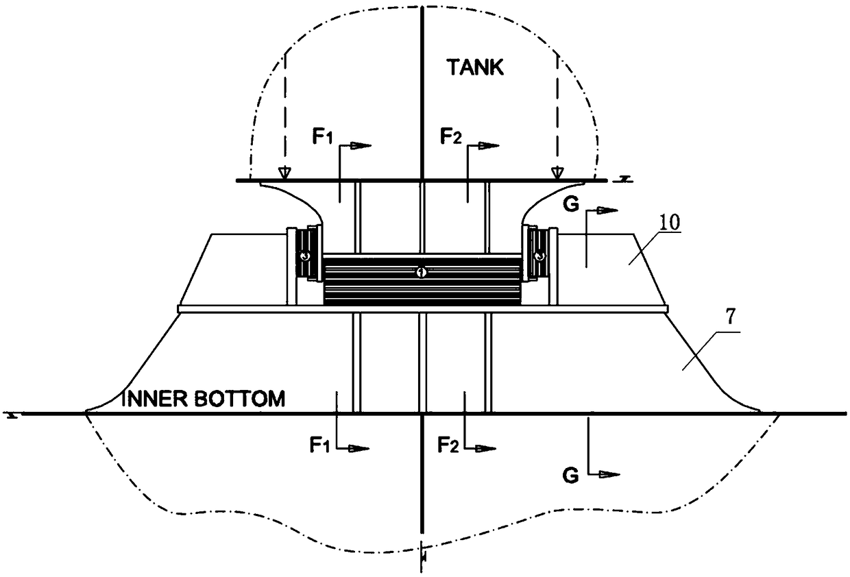 Assembly method of a support device of a B-type LNG ship envelope system