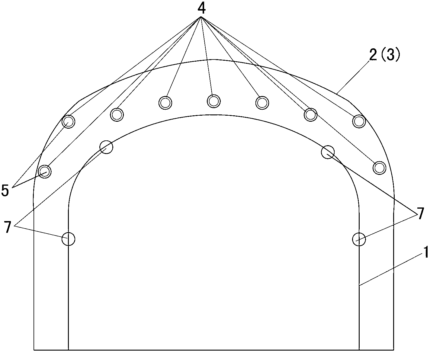 Support method used in passing water guide fracture structure in mine exploration