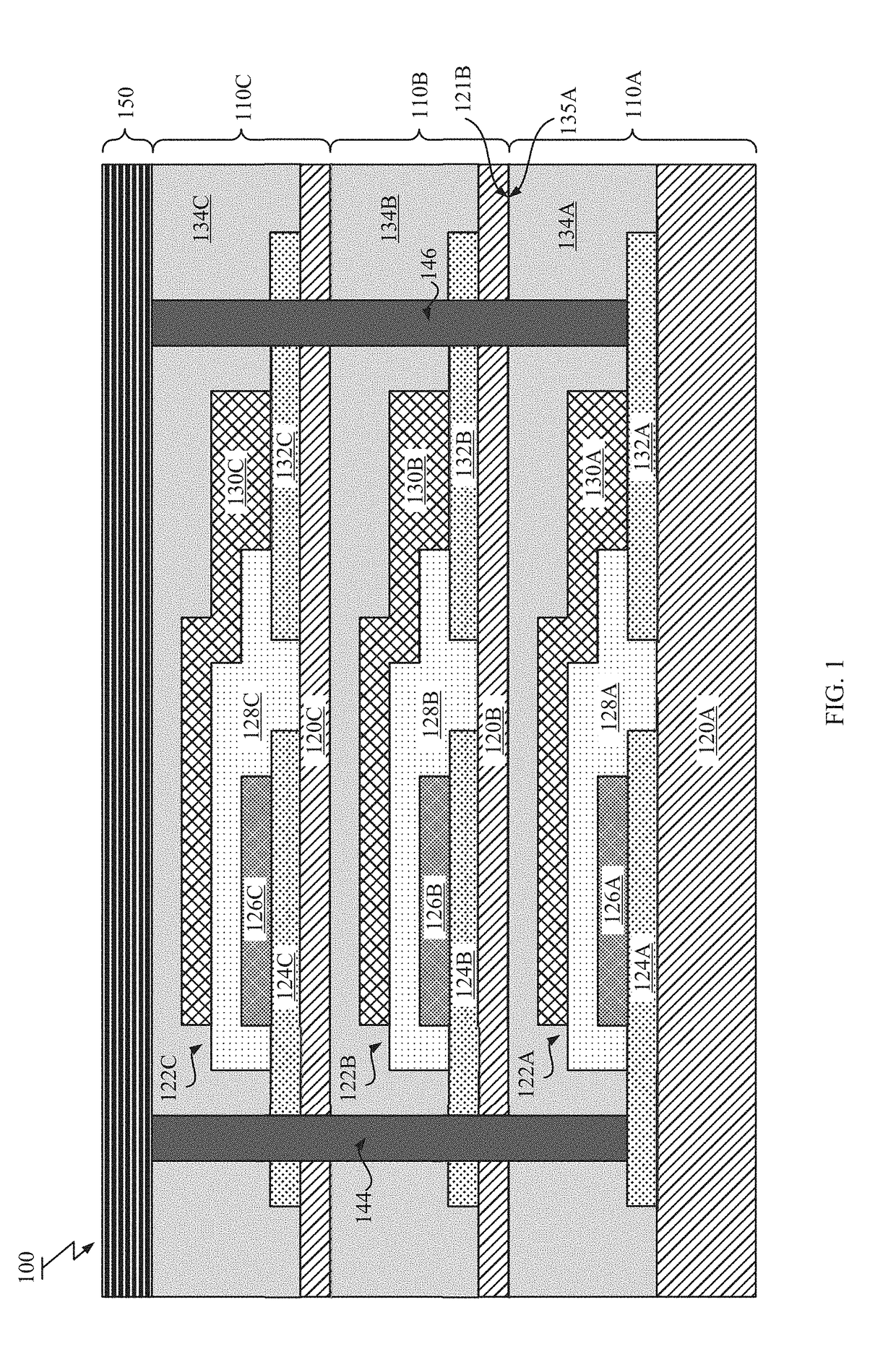 Stacked film battery architecture