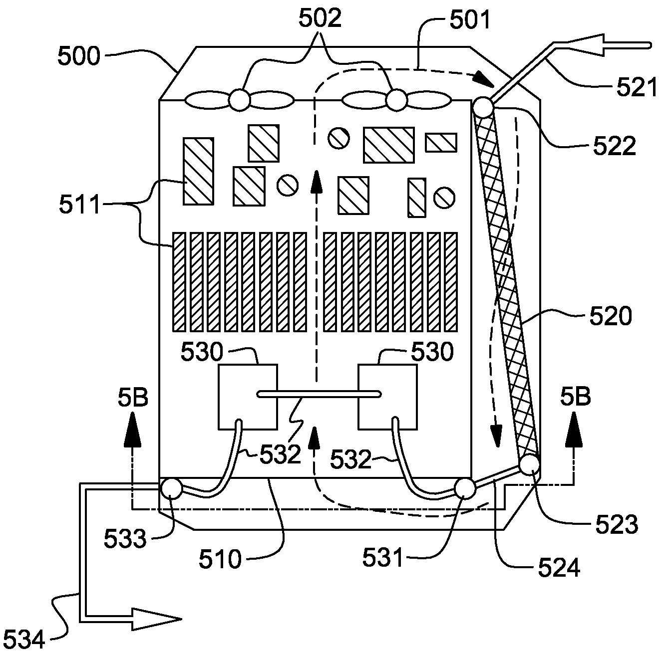 Energy efficient apparatus and method for cooling an electronics rack