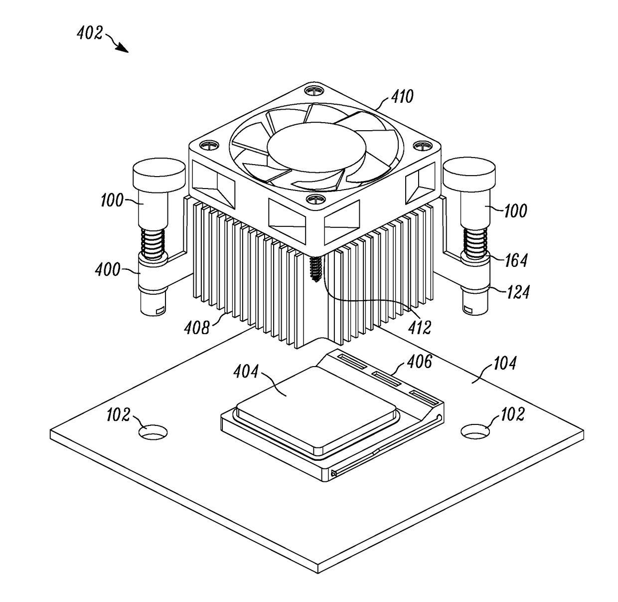 Heat sink connector pin and assembly