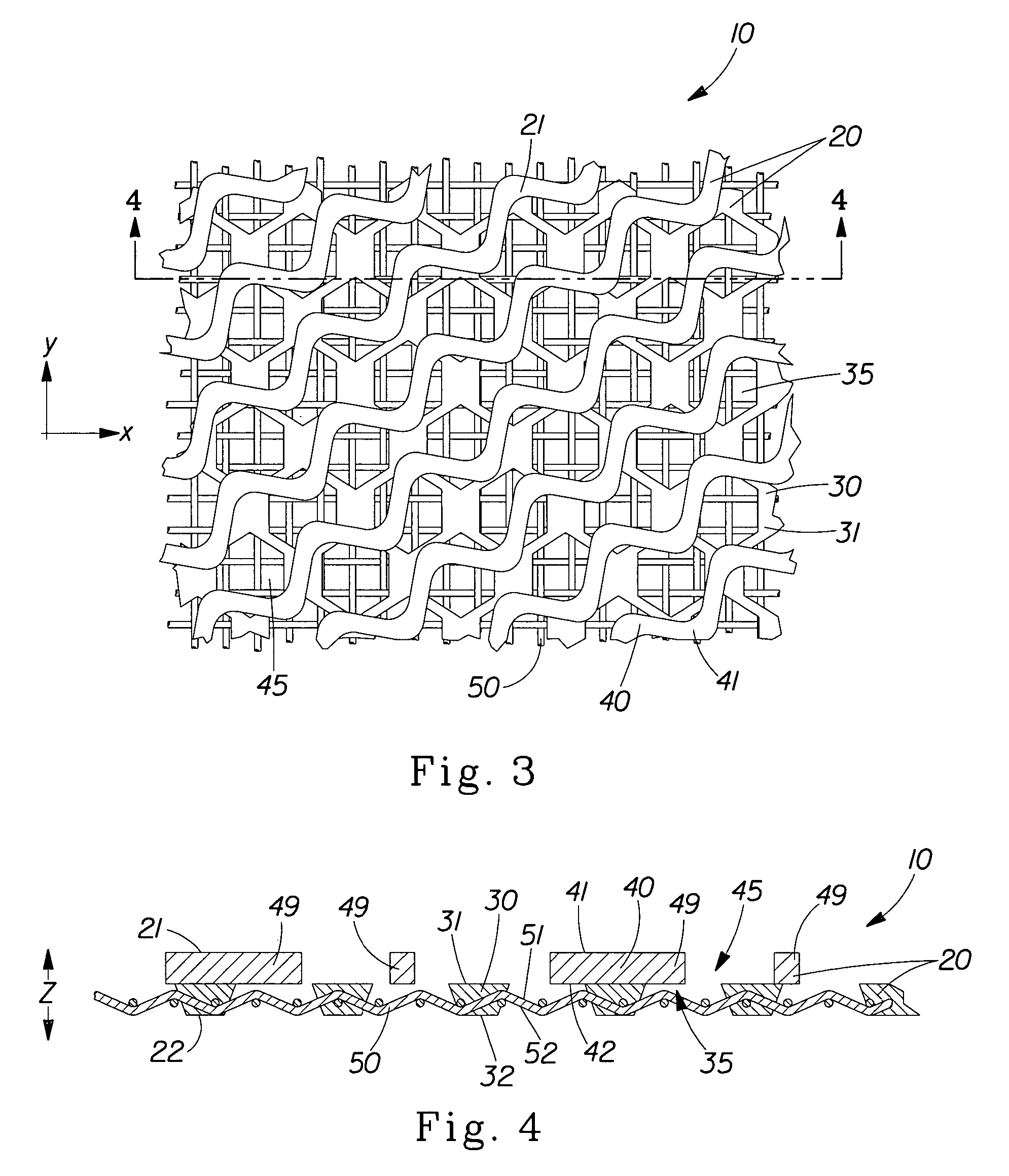 Process for producing a fibrous structure having increased surface area