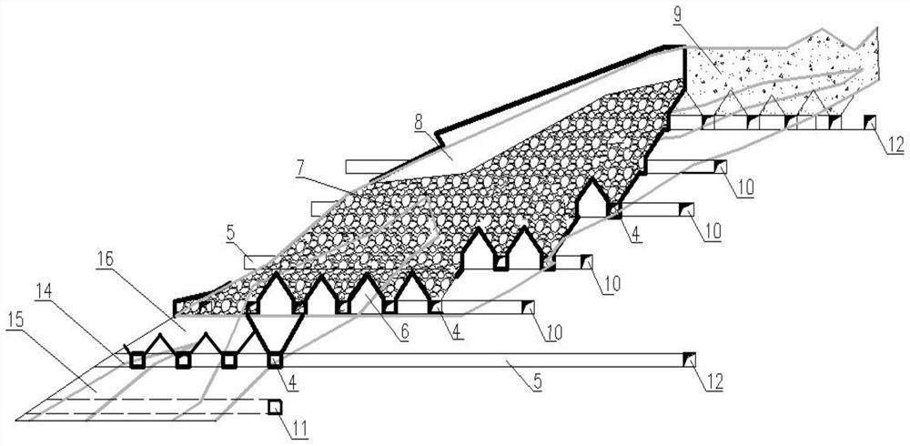 A method for recovering cave ore in the process of changing from caving method to filling method