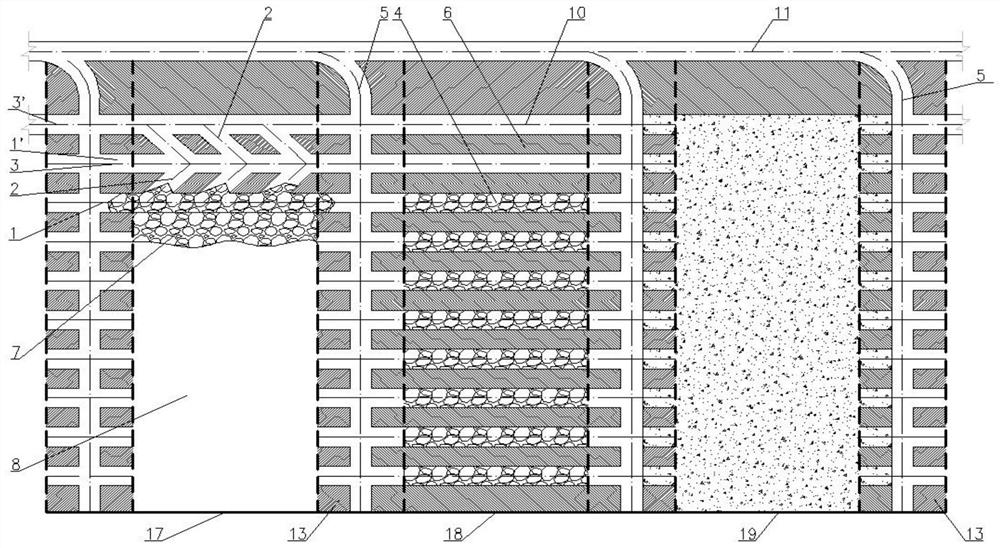 A method for recovering cave ore in the process of changing from caving method to filling method