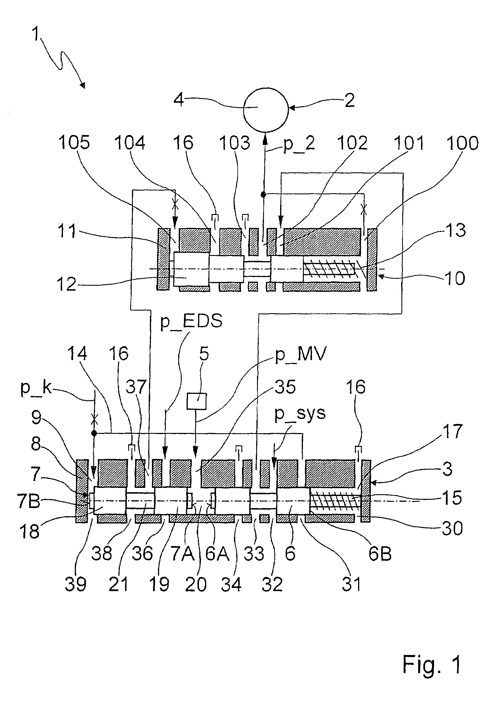 Device for the control at least of a hydraulically operable switching element of an automatic transmission