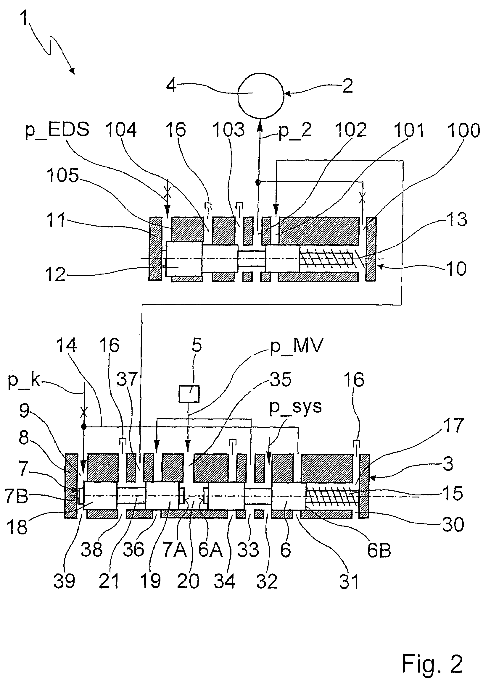 Device for the control at least of a hydraulically operable switching element of an automatic transmission