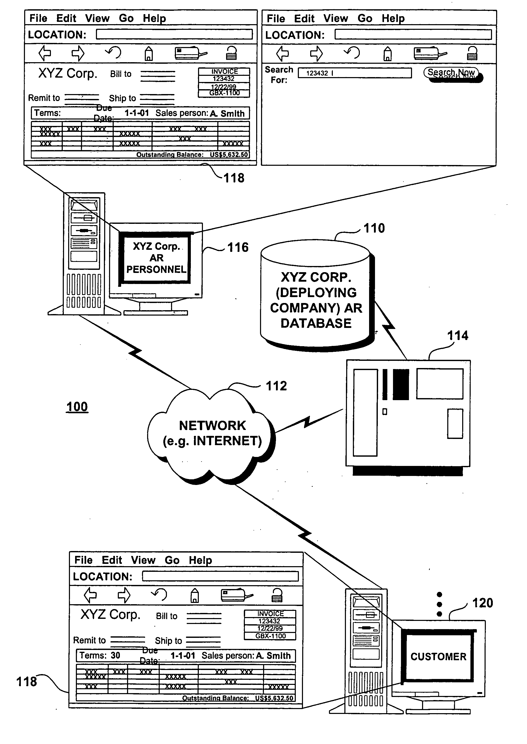 Methods and systems for online self-service receivables management and automated online receivables dispute resolution