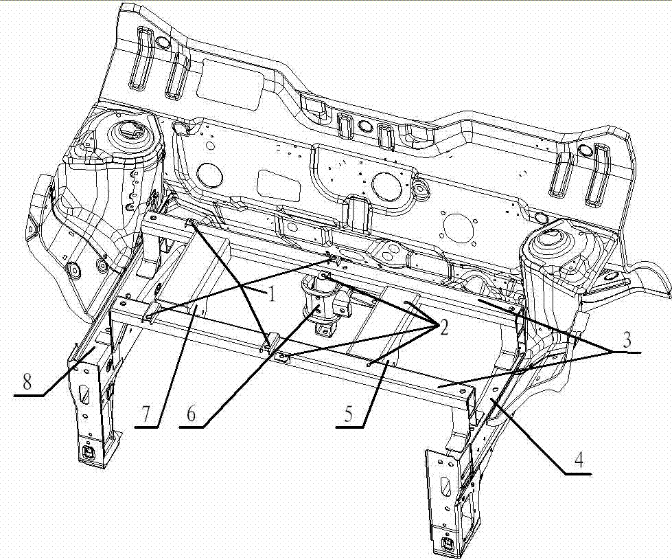 Novel front cabin skeleton structure of electric automobile