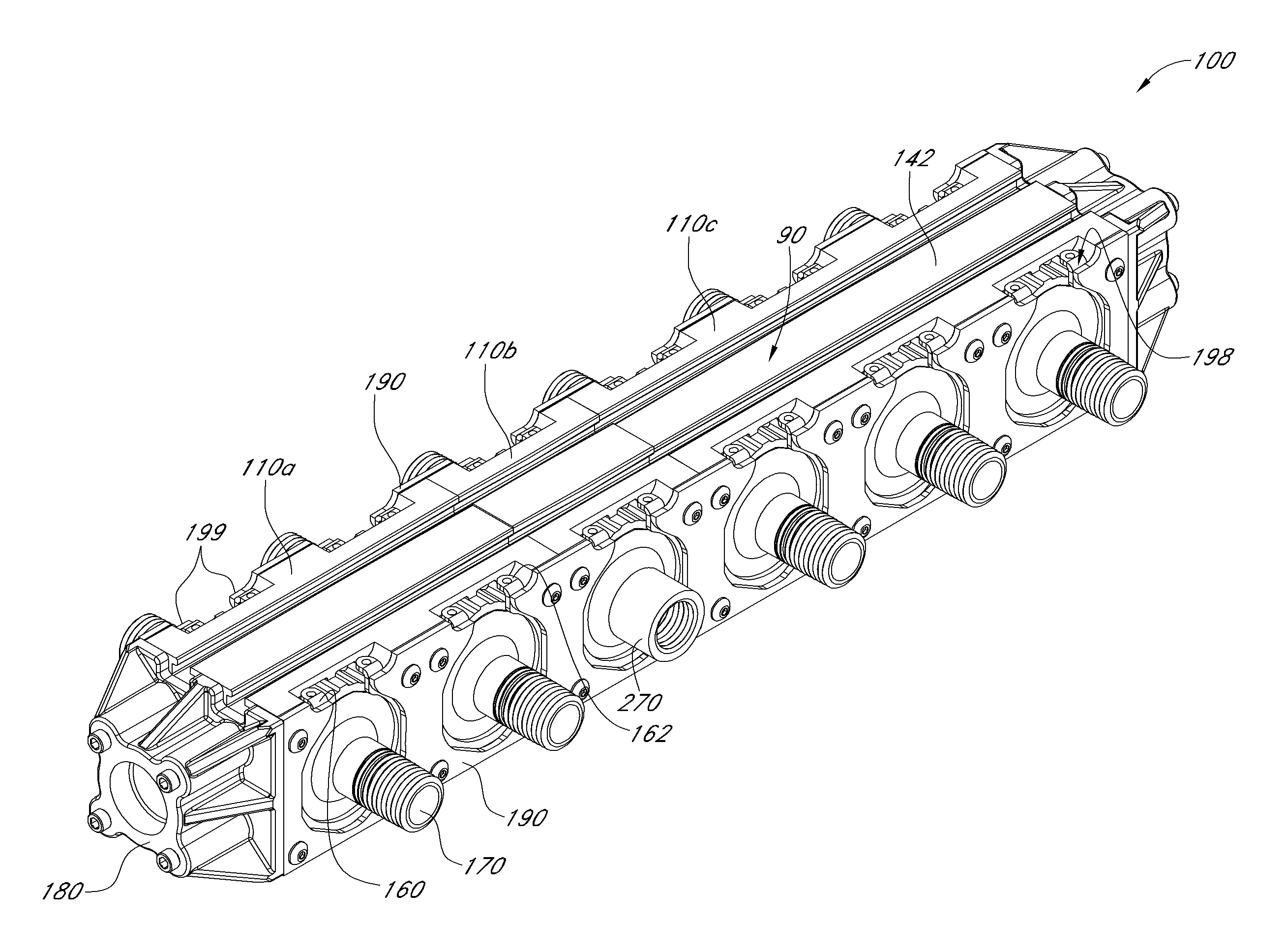 Modular manifold with quick disconnect valve fittings