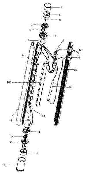 LED lamp tube with rotation and emergency functions