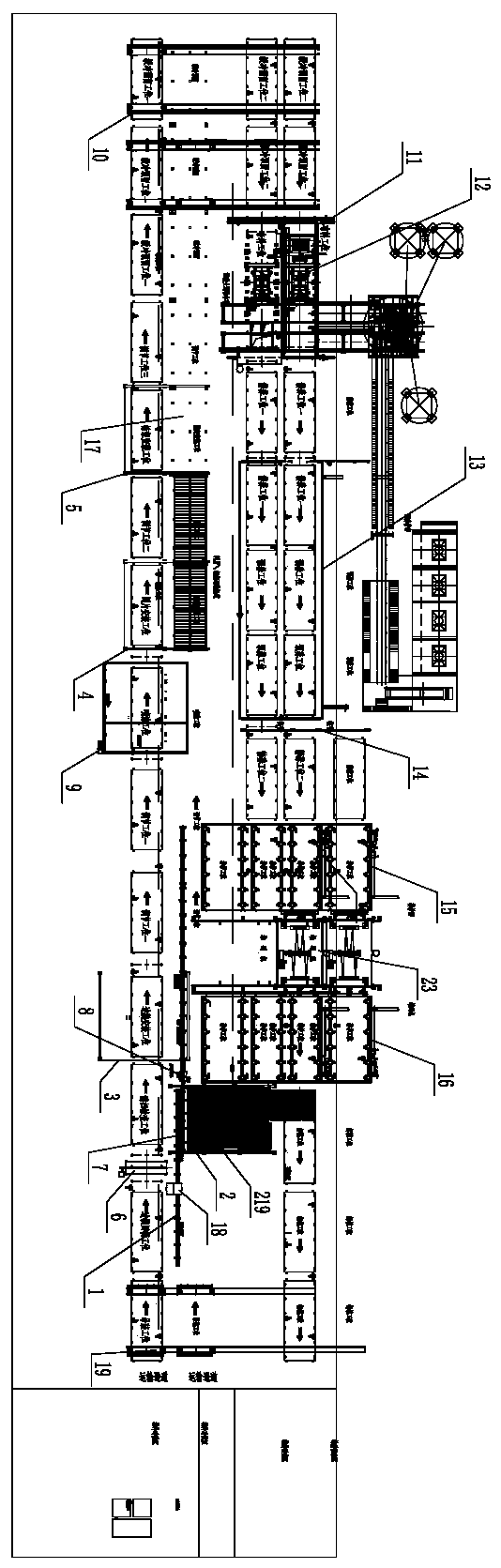 Processing line of concrete laminated plate and processing method thereof