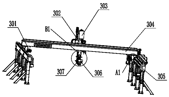 Processing line of concrete laminated plate and processing method thereof