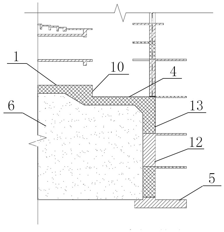 Multi-span height difference foundation slab structure and construction method thereof