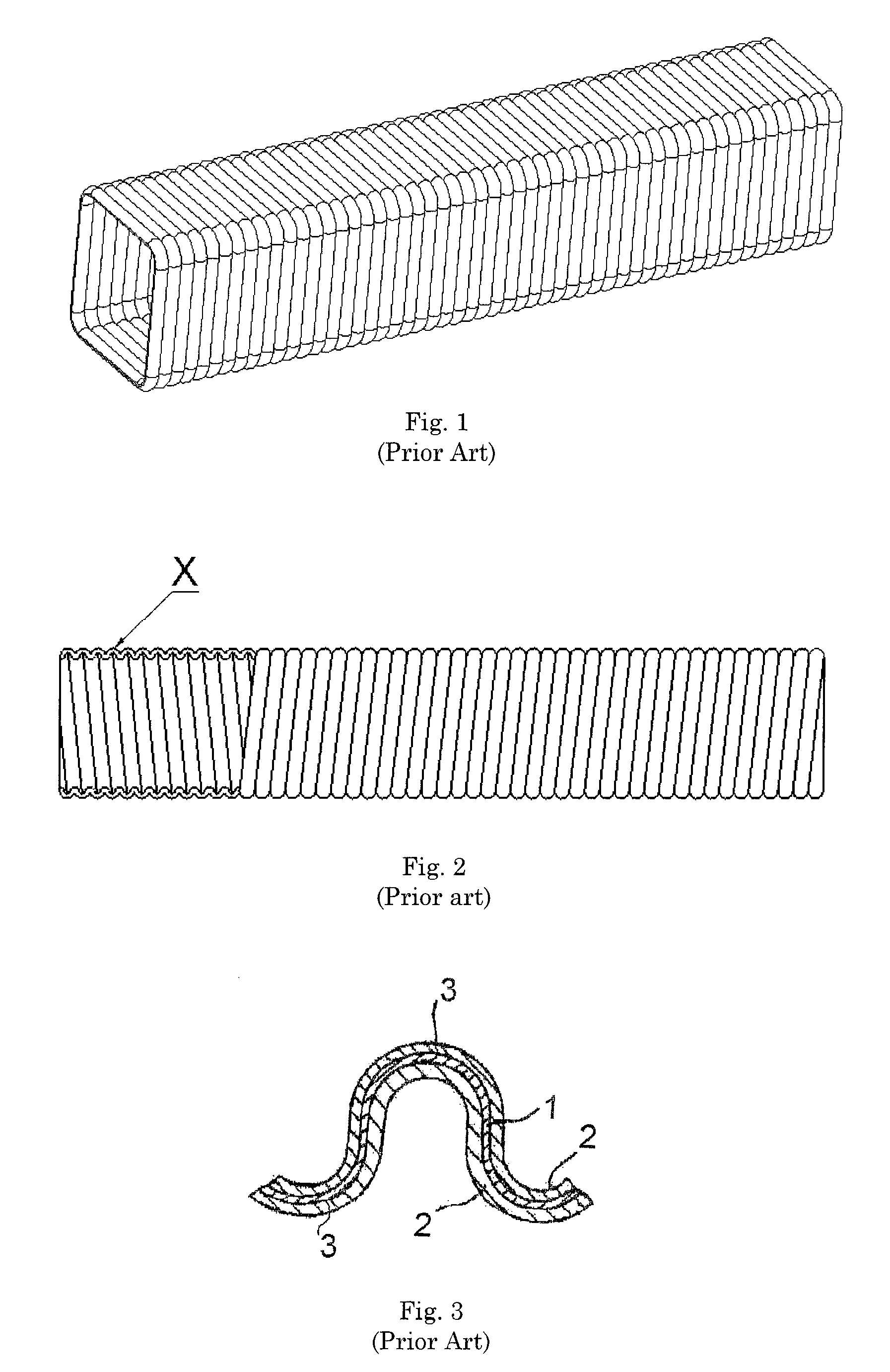 Corrugated tubular energy absorbing structure