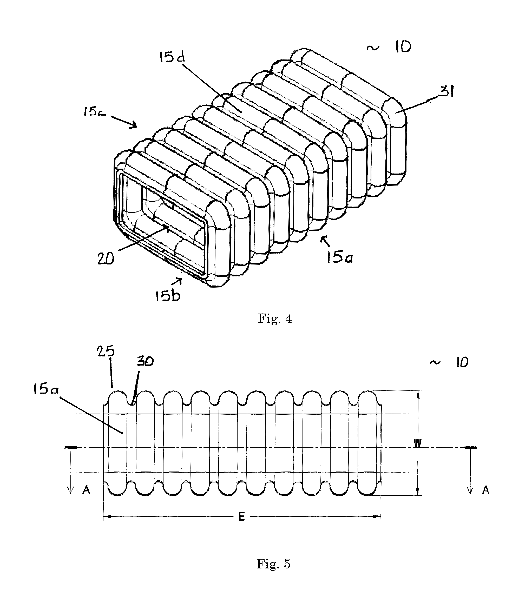 Corrugated tubular energy absorbing structure