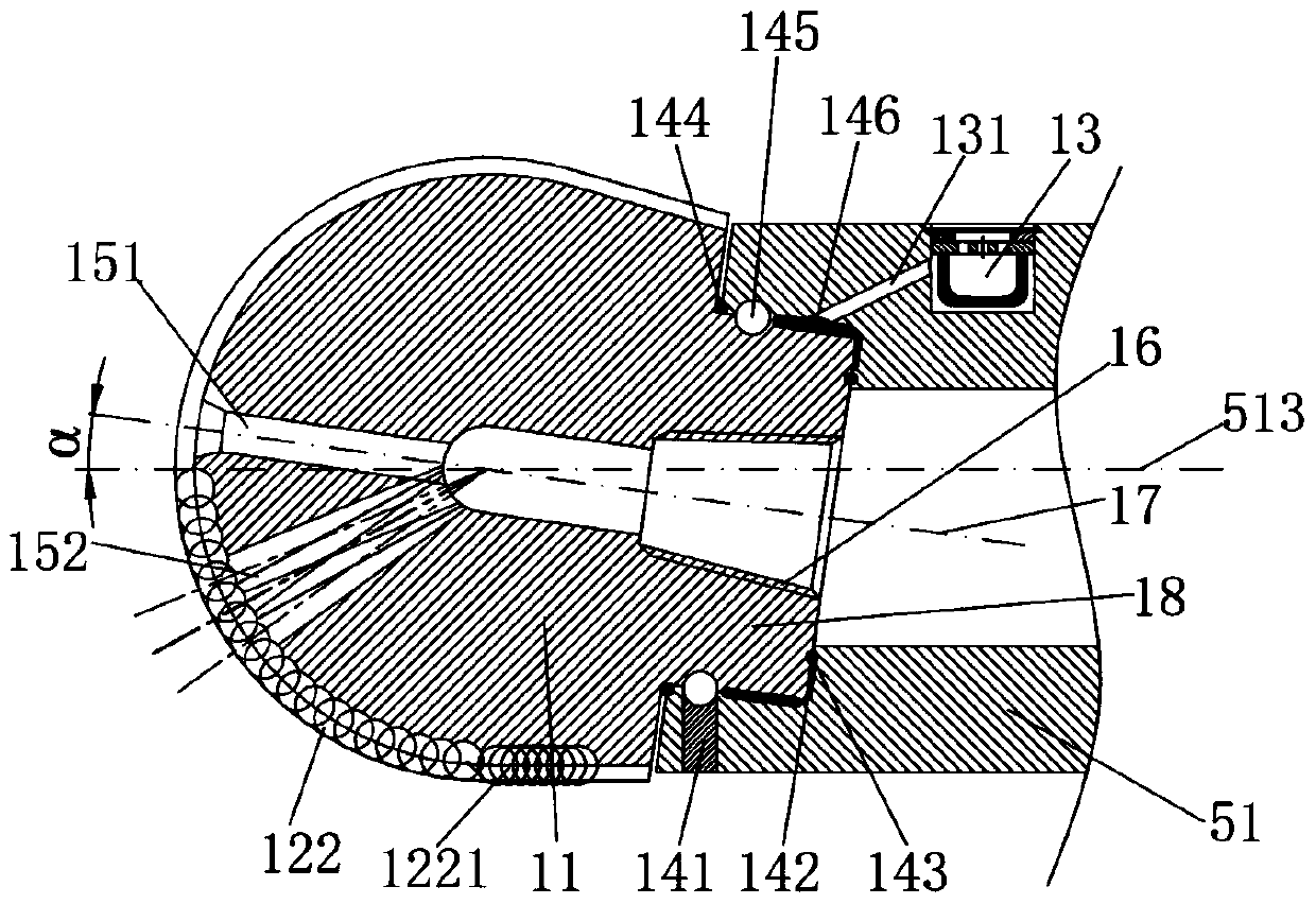 An Alternating Trajectory Cutting Rock Breaking Tool