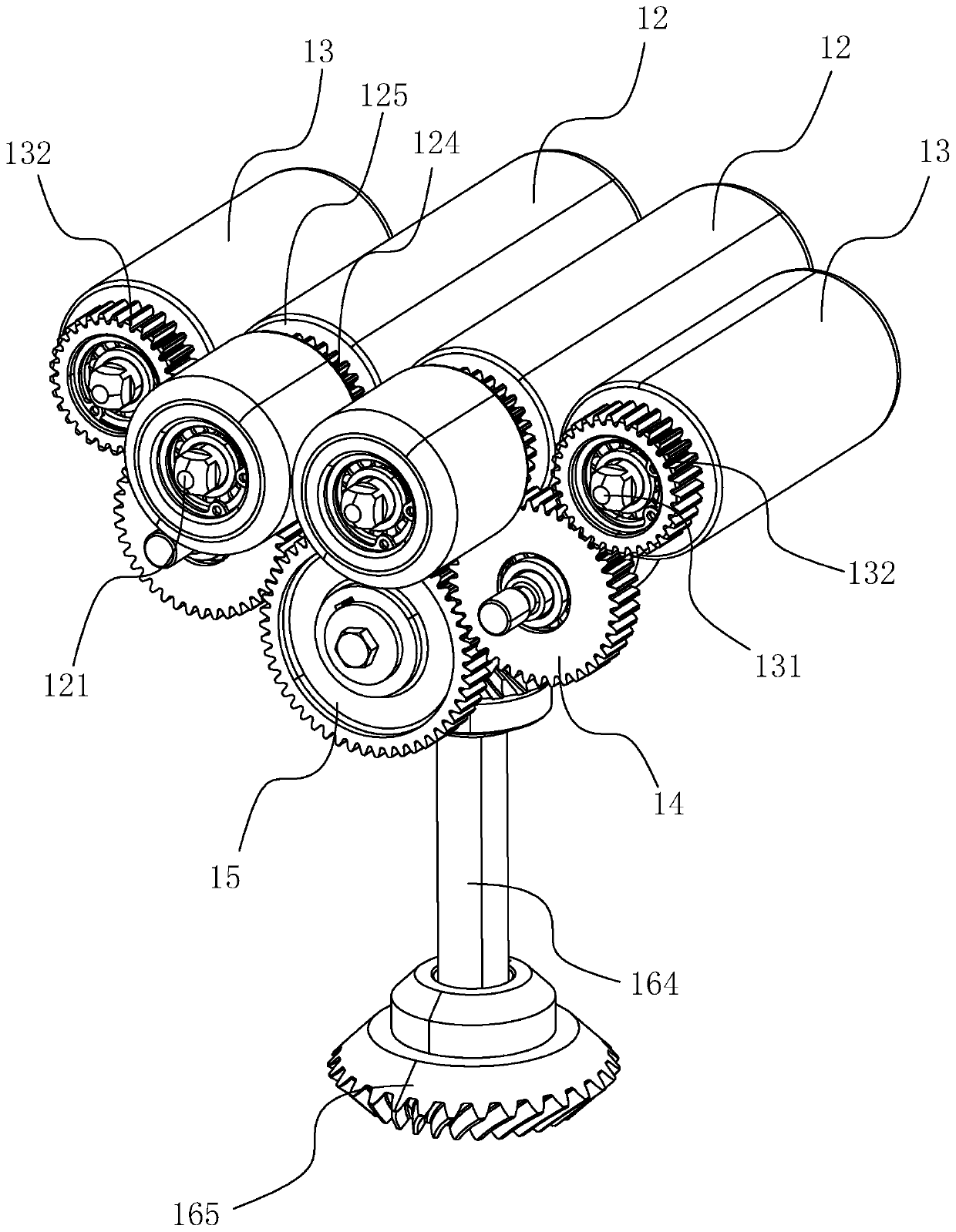 Gear box structure turntable assembly