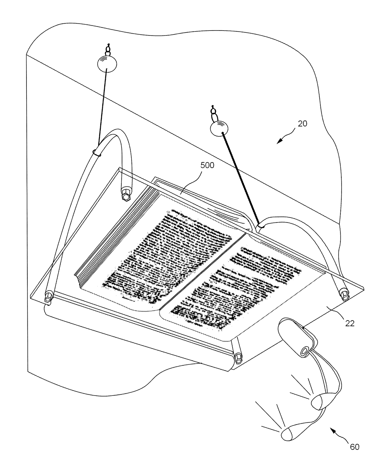 Overhead support for viewing media