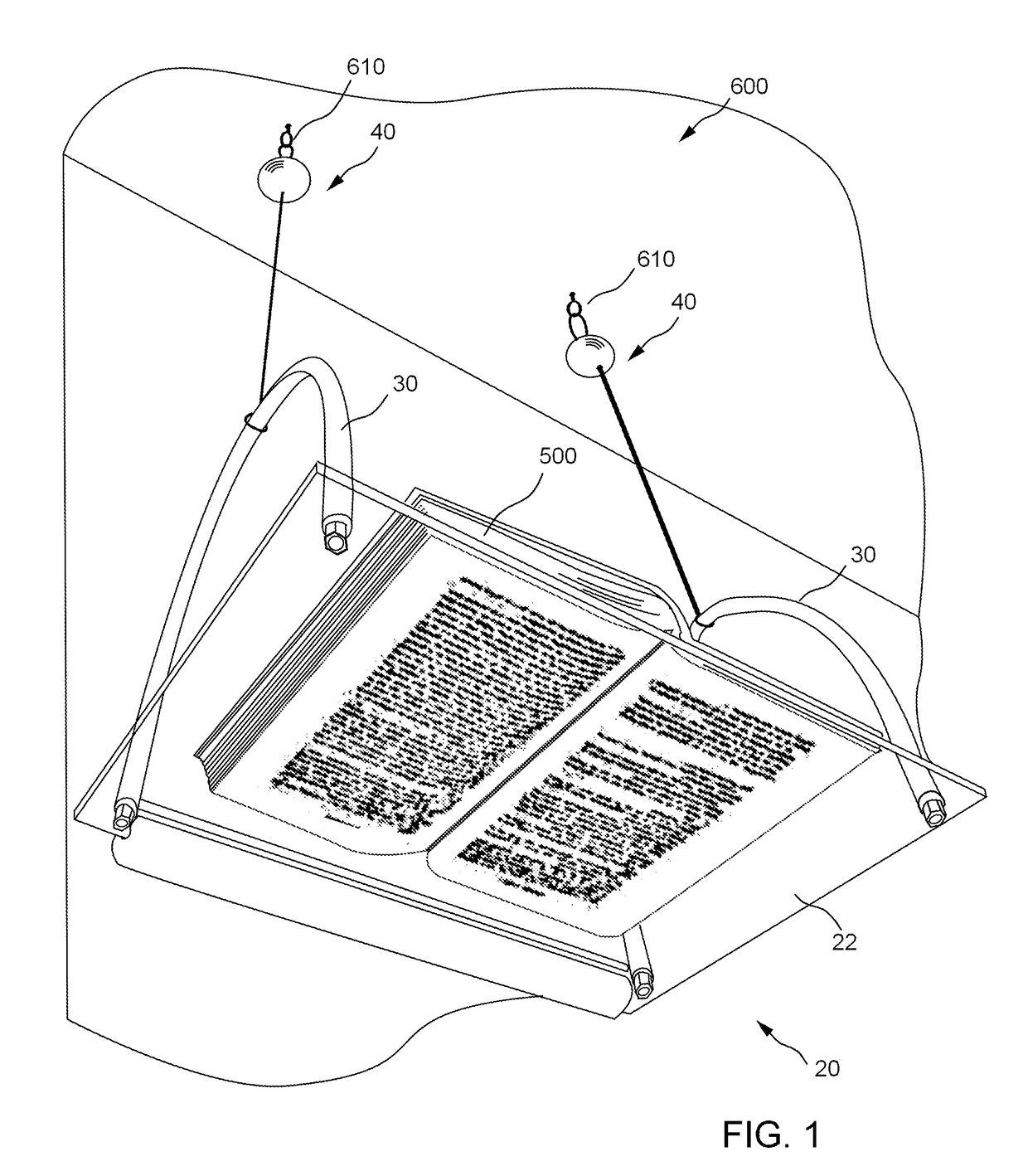 Overhead support for viewing media