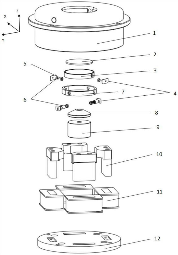 Electromagnetic driving and supporting structure of two-dimensional fast reflecting mirror