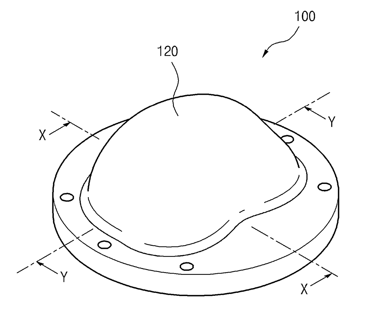 LED light-diffusing lens adopting asymmetric free-form surface expression