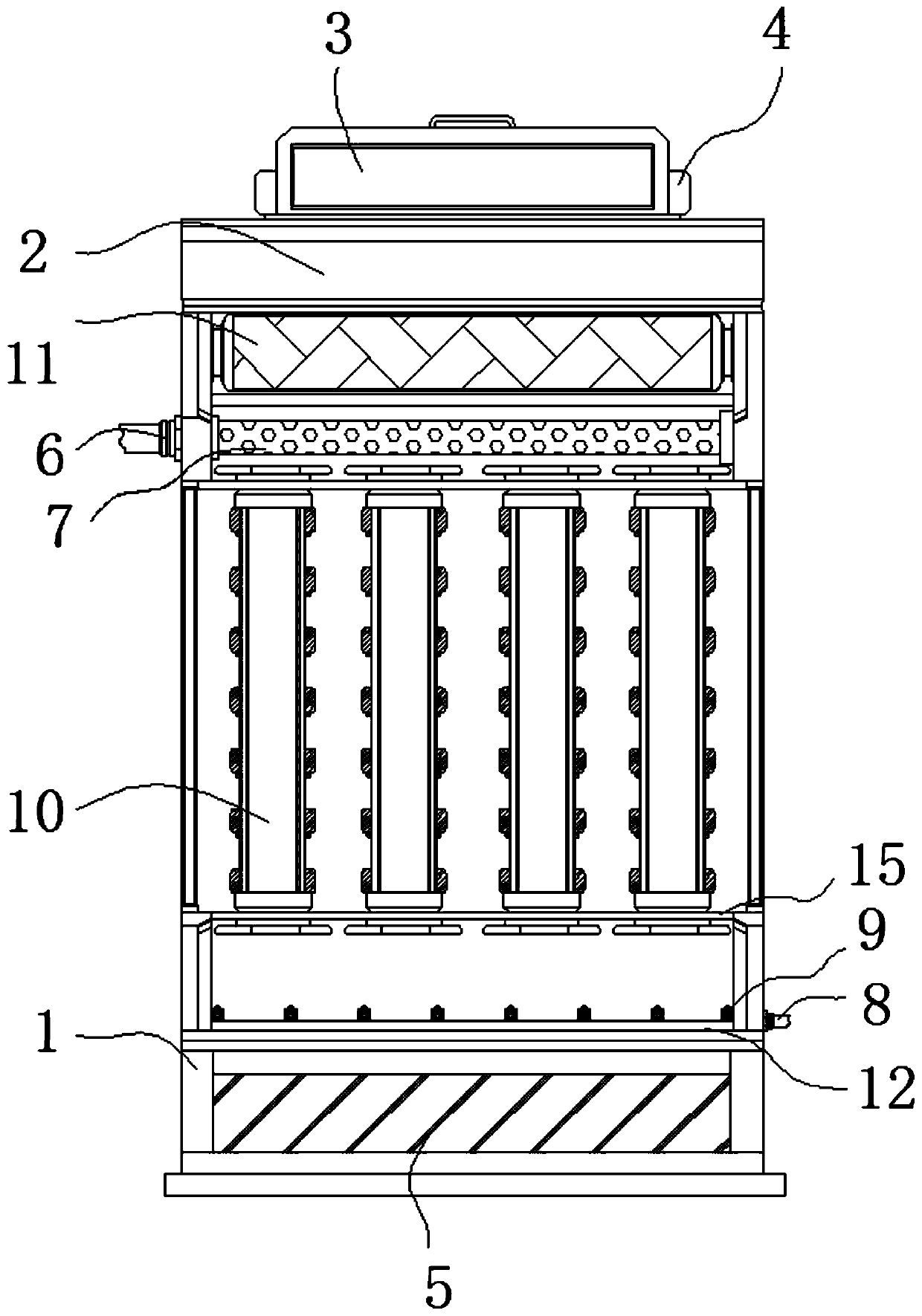 Air purification device with magnetic dust removal and atomization humidification functions