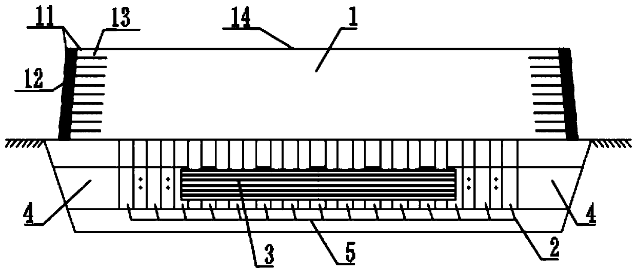 Ground anchor structure of cable-stayed buckling and hanging cable hoisting system and construction method