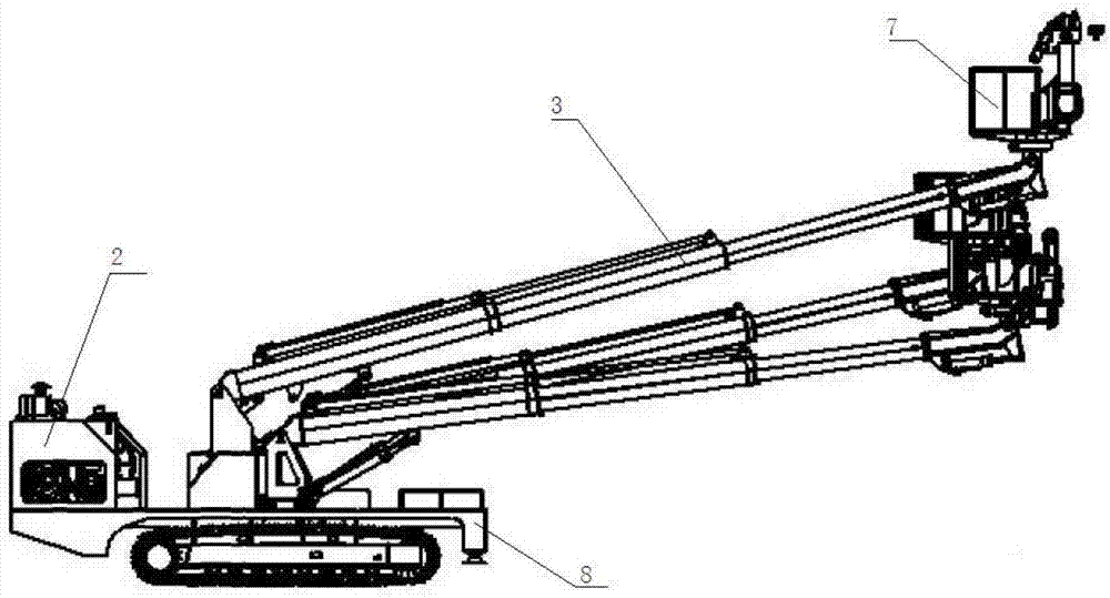 Novel multi-functional operation trolley used for tunnel construction