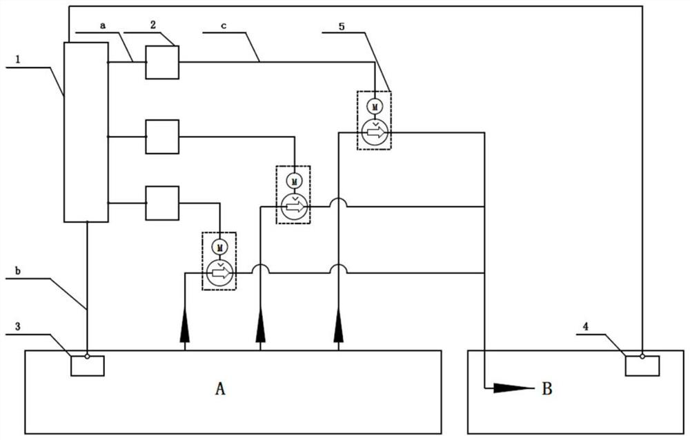 Diesel engine test run cooling system and multi-hot-water-pump linkage control device thereof