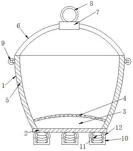 High-safety shock-absorbing lifting basket