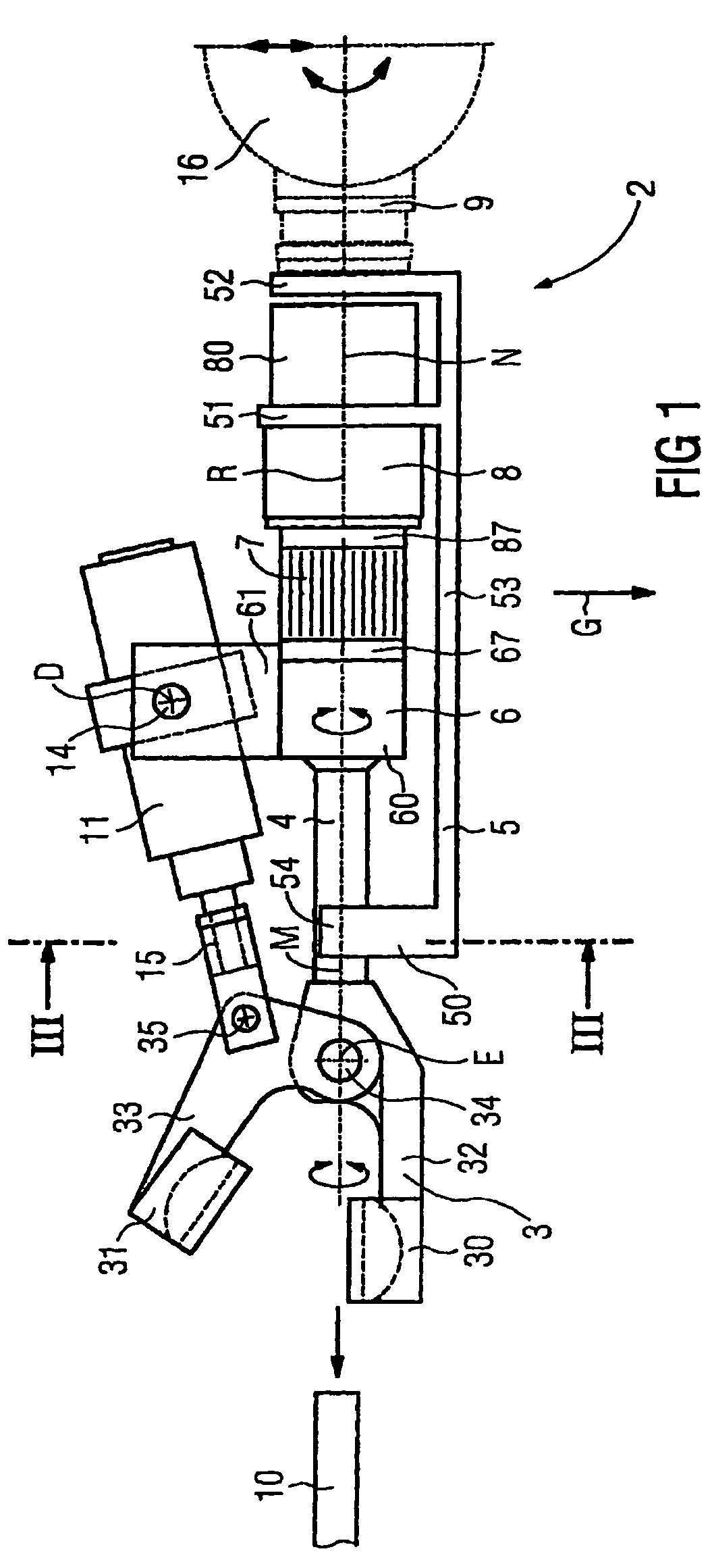 Device for handling a workpiece during a shaping process