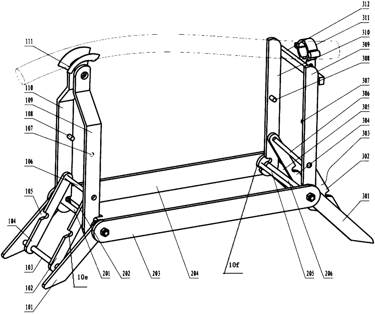 Novel steel braided hydraulic hose bracket device and using method thereof