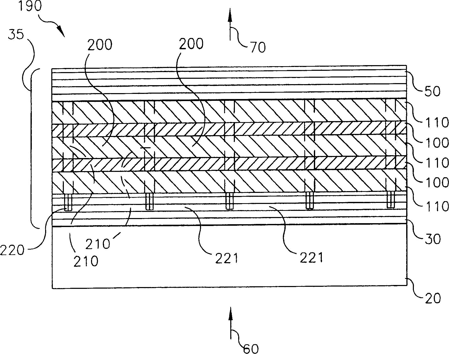 Electric imaging system using organic laser matrix radiation area light valve