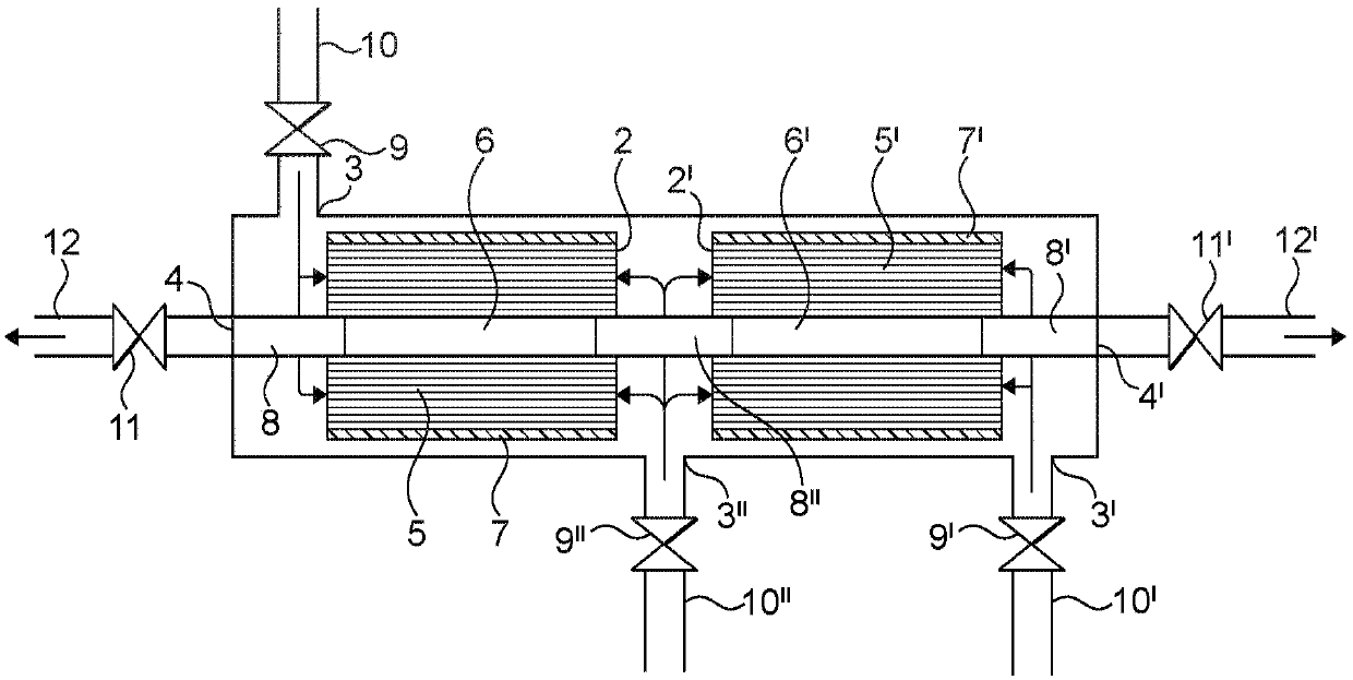 Method of filtration and backwashing using hollow fibre membrane elements