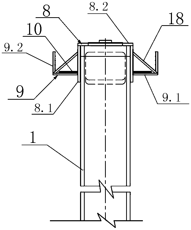 A construction method of a prestressing device for bridges without prestressing beams