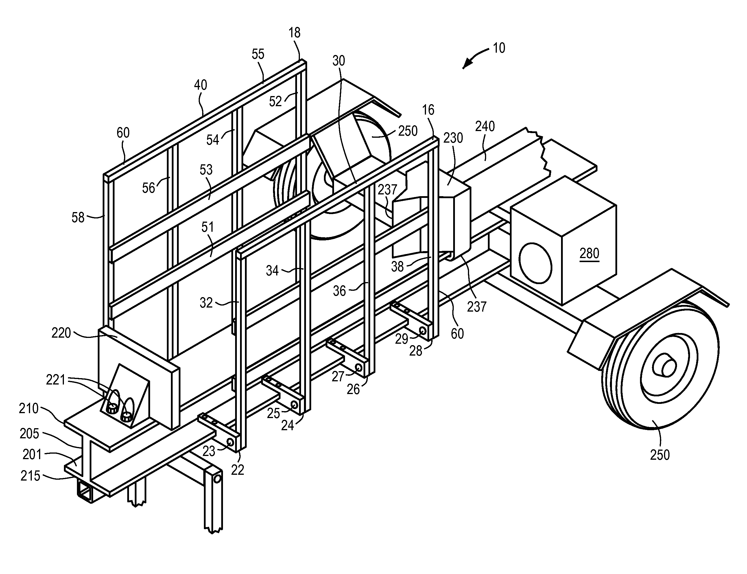 Log splitter apparatus and related methods