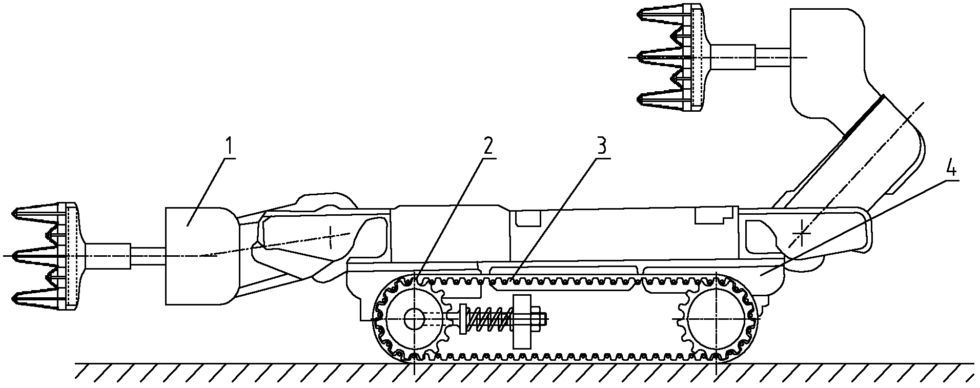 Swing rod link direct-impact coal shoveling machine