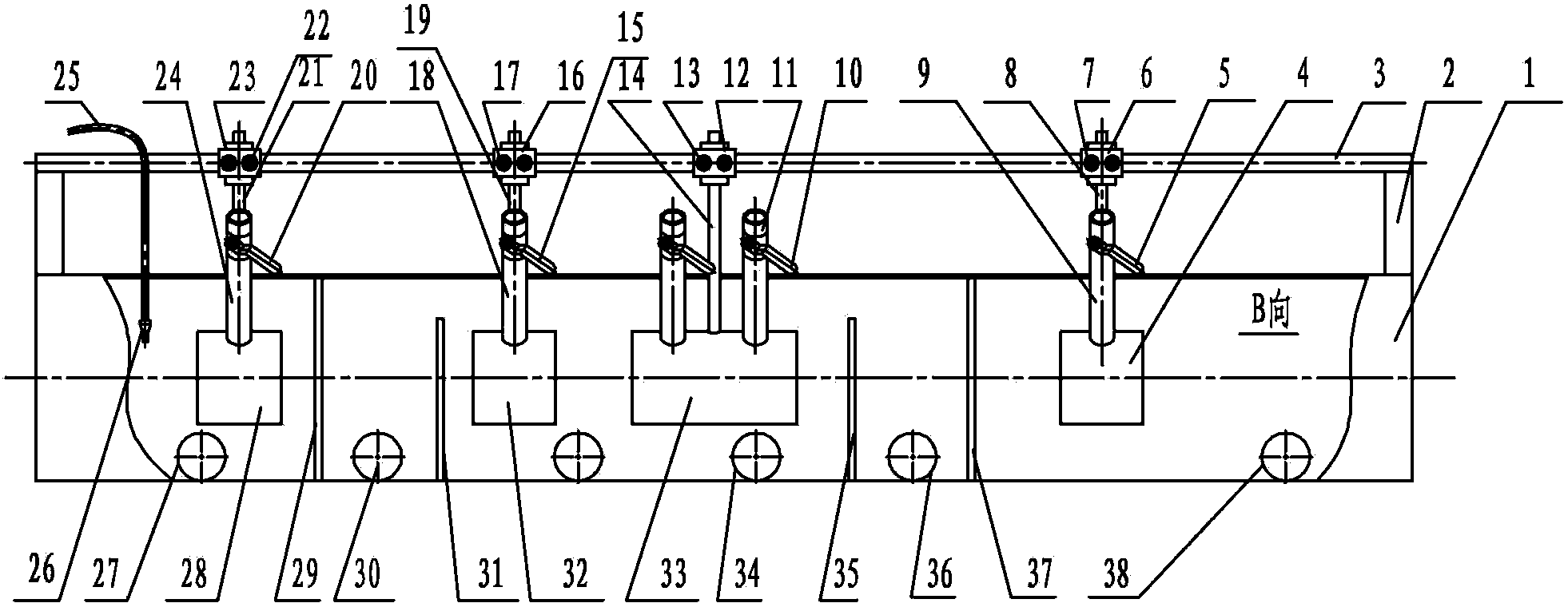 Method for production of high-strength threaded steel bar through on-line quenching and tempering, and heating blackening coating processes