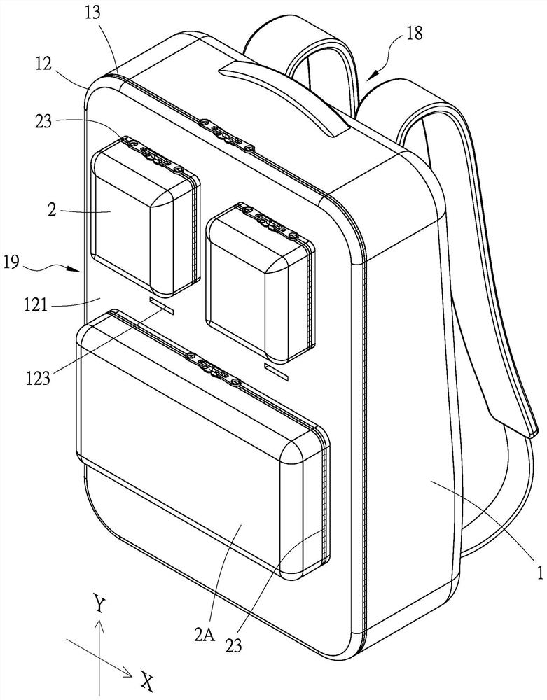 Combination backpack with personalized storage space and shape and its mother backpack and child backpack