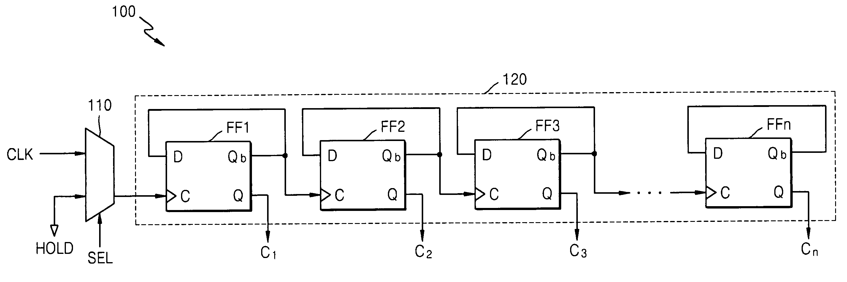 Counter capable of holding and outputting a count value and phase locked loop having the counter