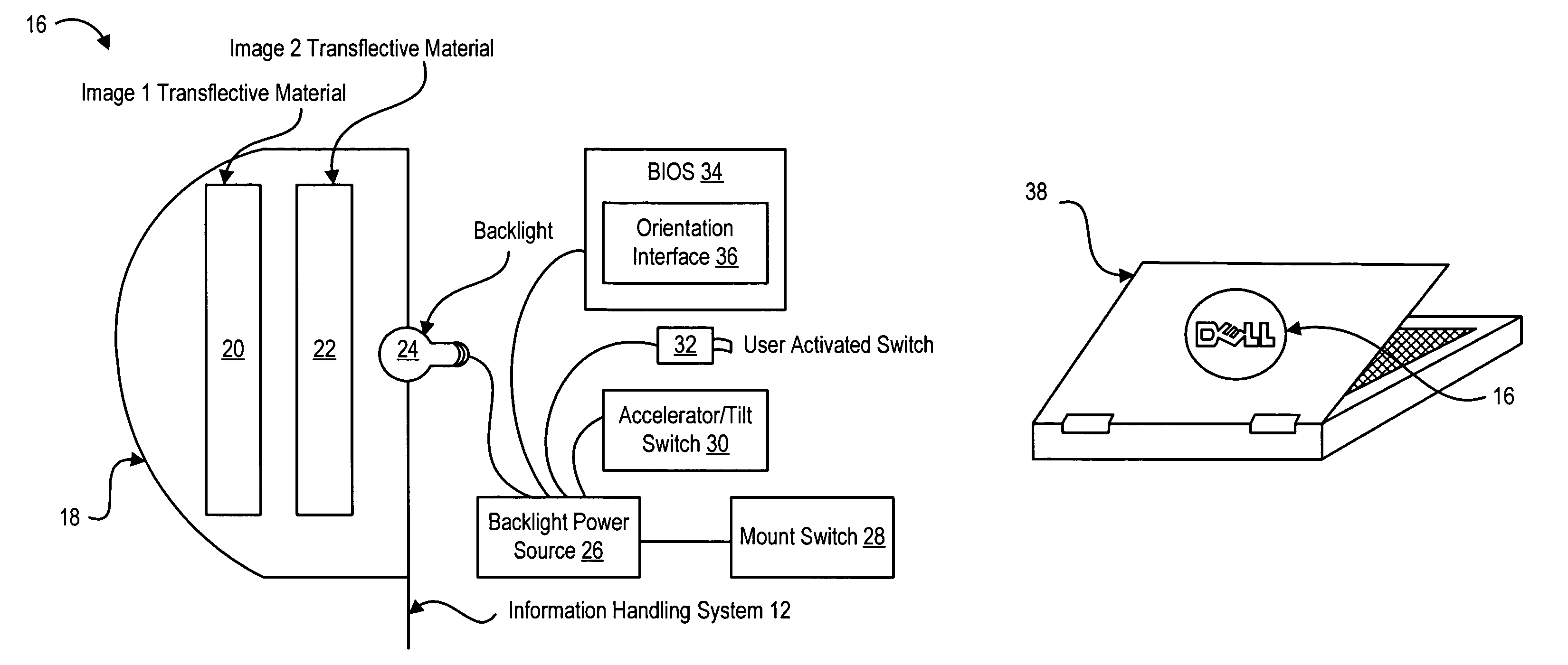 System and method for non-mechanical information handling system product badge orientation